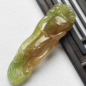 冰种黄翡缅甸翡翠A货人生如意挂件