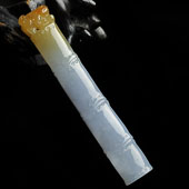 糯冰种紫罗兰黄翡缅甸翡翠A货节节高挂件