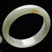 糯冰种淡春缅甸翡翠A货手镯（59.4mm）