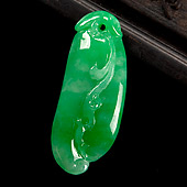 feicui糯冰种阳绿缅甸翡翠A货福瓜挂件