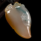 feicui冰种黄翡飘花缅甸翡翠A货福瓜挂件