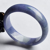 糯冰种紫罗兰略飘花缅甸翡翠A货手镯（57.3mm）