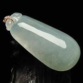 冰种晴水缅甸翡翠A货福瓜挂件