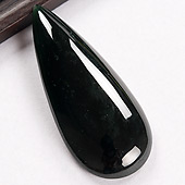 冰种墨翠缅甸翡翠A货水滴胸坠