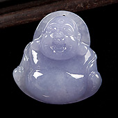 糯冰种紫罗兰缅甸翡翠A货玉佛挂件