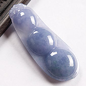 糯冰种紫罗兰略飘花缅甸翡翠A货四季豆挂件