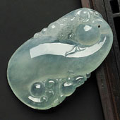 冰种晴水缅甸翡翠A货随形如意挂件