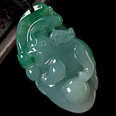 糯冰种晴水缅甸翡翠A货吉祥如意挂件