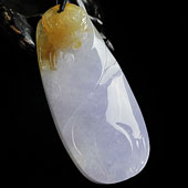 糯冰种紫罗兰黄翡缅甸翡翠A货龙头如意挂件