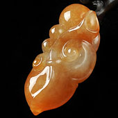 冰种红黄翡缅甸翡翠A货如意挂件