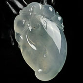 冰种淡晴水缅甸翡翠A货福瓜挂件