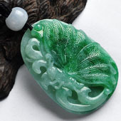 糯冰种翠色缅甸翡翠A货蝶恋花挂件