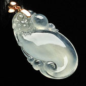 冰玻种缅甸翡翠A货如意挂件