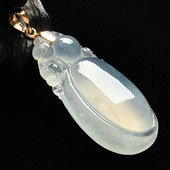 冰玻种缅甸翡翠A货福瓜挂件