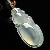 冰玻种缅甸翡翠A货福瓜挂件