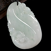 糯冰种飘花缅甸翡翠A货如意挂件