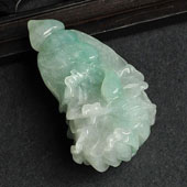 糯冰种晴水缅甸翡翠A货白菜挂件