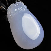 冰种淡紫罗兰缅甸翡翠A货福瓜挂件