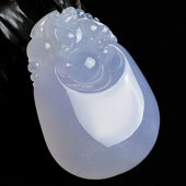 冰种淡紫罗兰缅甸翡翠A货福瓜挂件