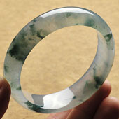 冰种飘花缅甸翡翠A货手镯（57.9mm）
