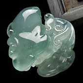 冰种晴水缅甸翡翠A货如意挂件