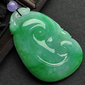 糯冰种飘翠缅甸翡翠A货如意挂件