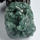 糯冰种油青缅甸翡翠A货龙行如意挂件