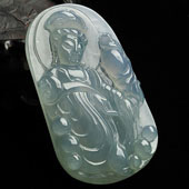 冰种晴水缅甸翡翠A货观音挂件