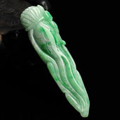 糯冰种飘翠缅甸翡翠A货人生如意挂件