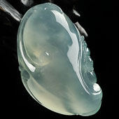 冰种晴水缅甸翡翠A货如意挂件