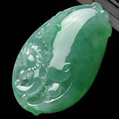 冰种阳绿缅甸翡翠A货事事如意挂件