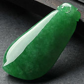 冰种正阳绿缅甸翡翠A货福瓜挂件