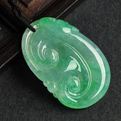 冰种飘翠缅甸翡翠A货如意挂件