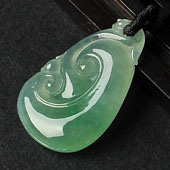 冰种飘翠缅甸翡翠A货如意挂件