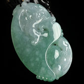 冰种晴水缅甸翡翠A货龙行如意挂件