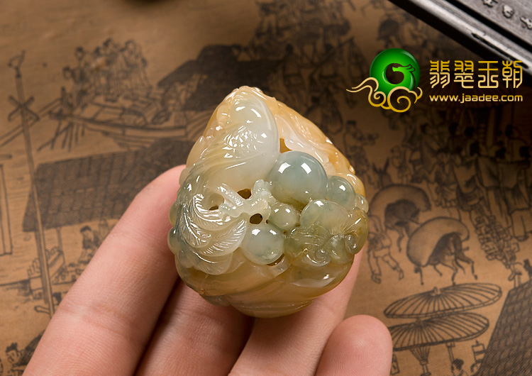 糯冰种黄翡缅甸翡翠A货英明神武挂件