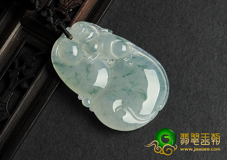 冰种飘花缅甸翡翠A货福禄寿挂件