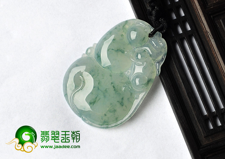 冰种飘花缅甸翡翠A货福禄寿挂件