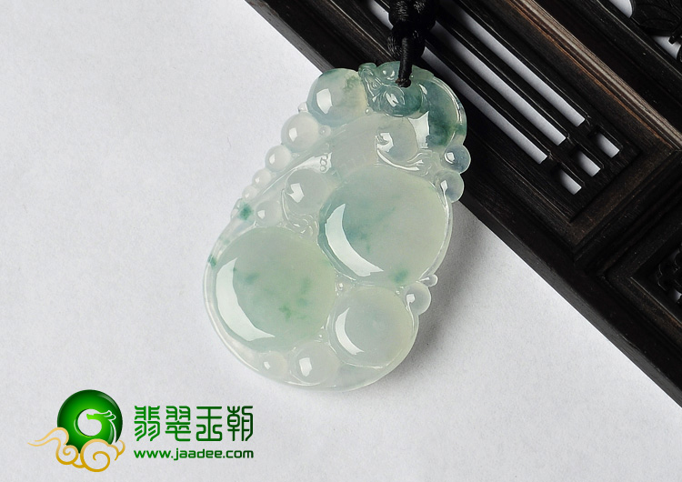 糯冰种飘花缅甸翡翠A货福禄寿挂件