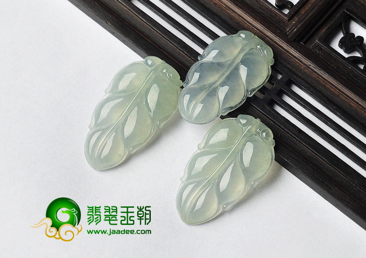 冰种晴水缅甸翡翠A货叶子挂件（单价）