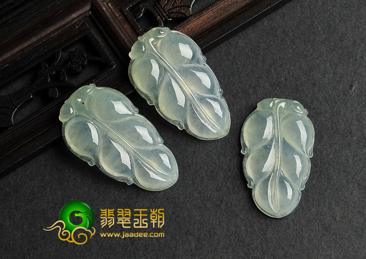 冰种晴水缅甸翡翠A货叶子挂件（单价）