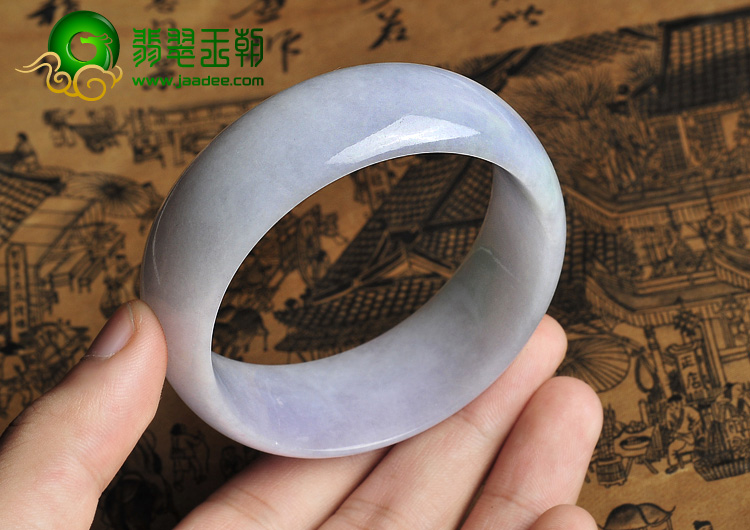 糯冰种紫罗兰缅甸翡翠A货手镯（58mm）