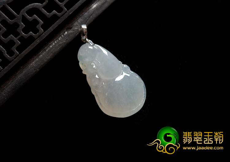 冰种飘花缅甸翡翠A货福禄寿挂件