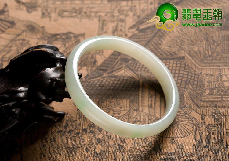 糯冰种晴水略飘翠缅甸翡翠A货手镯（51.2mm）