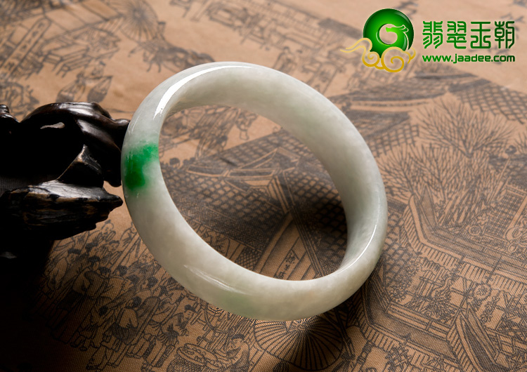 糯冰种飘翠缅甸翡翠A货手镯（51.9mm）