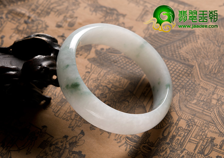 糯冰种飘花缅甸翡翠A货手镯（57.4mm）