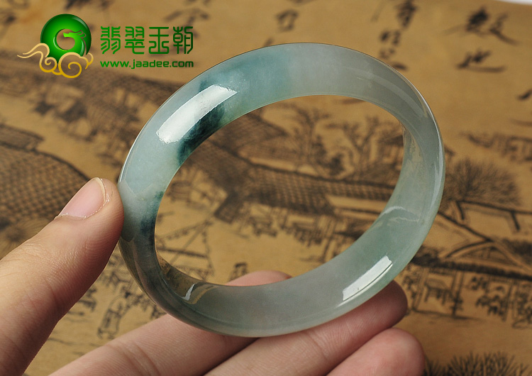 冰种飘花缅甸翡翠A货手镯（57mm）