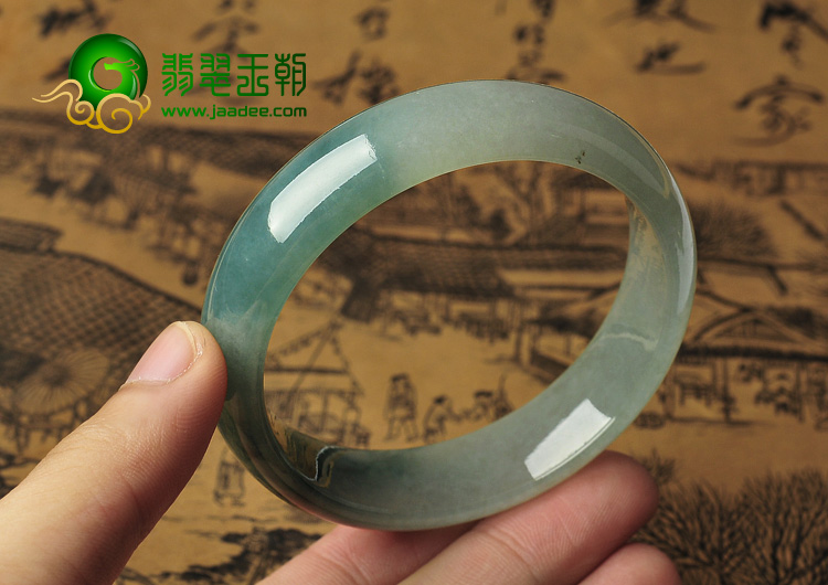 冰种飘花缅甸翡翠A货手镯（56.9mm）