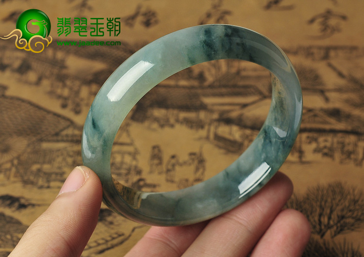 冰种飘花缅甸翡翠A货手镯（57.1mm）