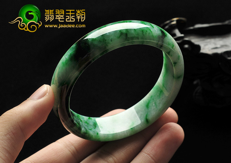 糯冰种飘翠缅甸翡翠A货手镯（58.1mm）